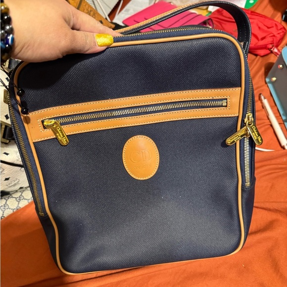 Christian Dior Sports Navy and Tan Men's Bag - Picture 1 of 11